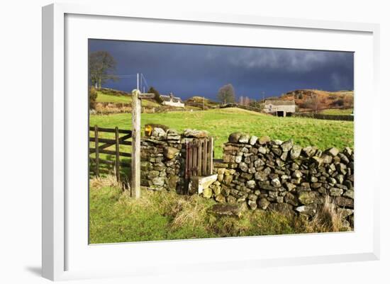 Stile in a Dry Stone Wall at Storiths, North Yorkshire, Yorkshire, England, United Kingdom, Europe-Mark Sunderland-Framed Photographic Print