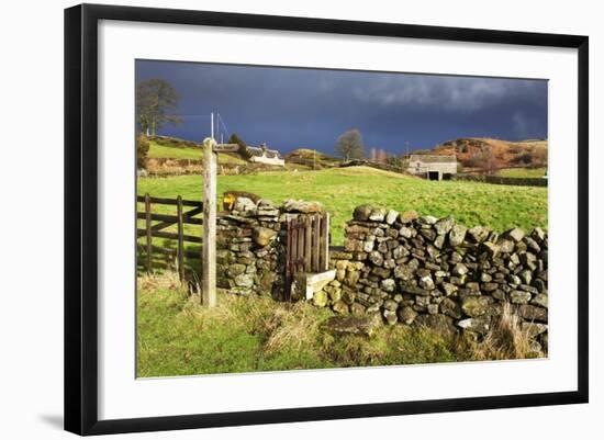 Stile in a Dry Stone Wall at Storiths, North Yorkshire, Yorkshire, England, United Kingdom, Europe-Mark Sunderland-Framed Photographic Print