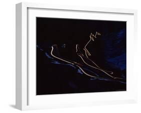 Stilfser Joch at Night, with Light Trails, Stilfserjoch, Alps, Italy, Europe-Jochen Schlenker-Framed Photographic Print