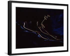 Stilfser Joch at Night, with Light Trails, Stilfserjoch, Alps, Italy, Europe-Jochen Schlenker-Framed Photographic Print