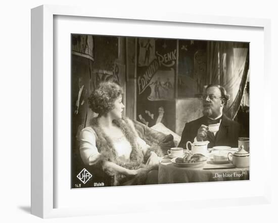 Still from the Film "The Blue Angel" with Marlene Dietrich and Emil Jannings, 1930-German photographer-Framed Photographic Print