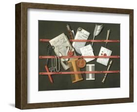 Still Life, A Letter Rack, 1692 (Oil on Canvas)-Edwaert Colyer or Collier-Framed Giclee Print