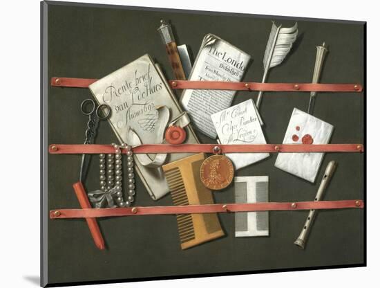 Still Life, A Letter Rack, 1692 (Oil on Canvas)-Edwaert Colyer or Collier-Mounted Giclee Print