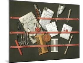 Still Life, A Letter Rack, 1692 (Oil on Canvas)-Edwaert Colyer or Collier-Mounted Giclee Print