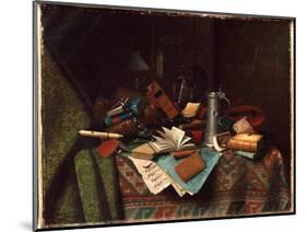 Still Life - A Student's Table, 1882 (Oil on Canvas)-William Michael Harnett-Mounted Giclee Print