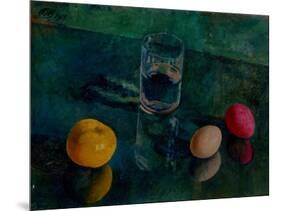 Still Life Against a Green Background-Kuzma Sergeyevich Petrov-Vodkin-Mounted Giclee Print