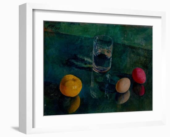 Still Life Against a Green Background-Kuzma Sergeyevich Petrov-Vodkin-Framed Giclee Print