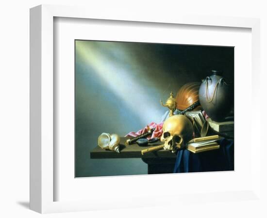 Still Life: an Allegory of the Vanities of Human Life, circa 1640-Harmen van Steenwyck-Framed Giclee Print