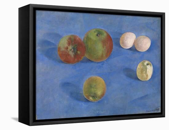 Still Life. Apples and Eggs, 1921-Kuzma Sergeyevich Petrov-Vodkin-Framed Stretched Canvas