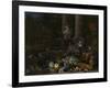 Still Life at a Fountain, Pieter Gijsels.-Pieter Gijsels-Framed Art Print