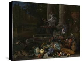 Still Life at a Fountain, Pieter Gijsels.-Pieter Gijsels-Stretched Canvas