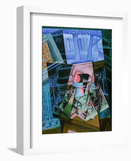 Still Life before an Open Window, Place Ravignan, 1915-Juan Gris-Framed Art Print