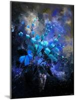 Still Life Blue Flowers-Pol Ledent-Mounted Art Print