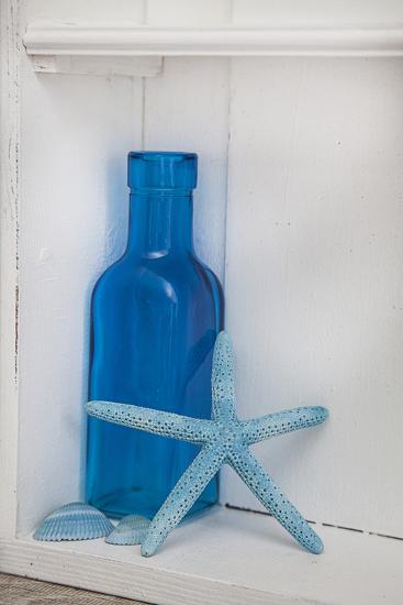 'Still Life, Blue, Turquoise, Bottle, Mussels, Starfish' Photographic ...