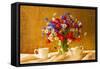 Still Life Bouquet Camomiles Cornflowers Poppies-FOTOALOJA-Framed Stretched Canvas