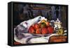 Still Life Bowl of Apples-Paul Cézanne-Framed Stretched Canvas