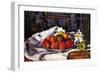 Still Life Bowl of Apples-Paul Cézanne-Framed Premium Giclee Print