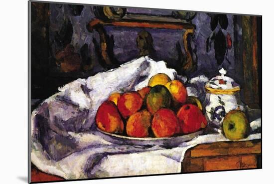Still Life Bowl of Apples-Paul Cézanne-Mounted Premium Giclee Print