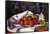 Still Life Bowl of Apples-Paul Cézanne-Framed Stretched Canvas