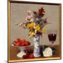 Still Life Called the Engagement A Glass of Red Wine, a Bouquet of Melange, Cherries and Strawberri-Henri Fantin-Latour-Mounted Giclee Print