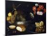 Still Life, Chinese Fruit-Dish, White and Black Grapes-Francesco Codino-Mounted Giclee Print