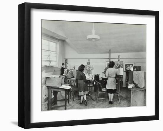 Still Life Class, Saint Martins School of Art, London, 1939-null-Framed Premium Photographic Print