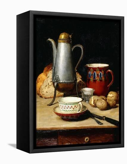Still Life: Coffee and Potatoes, 1897-Albert Anker-Framed Stretched Canvas