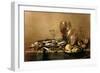Still life composed of oysters, lemon, glass and gold tableware, 1632 (painting)-Willem Claesz Heda-Framed Giclee Print