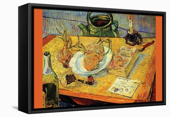 Still Life Drawing Board Pipe Onions and Sealing-Wax-Vincent van Gogh-Framed Stretched Canvas