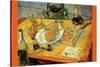 Still Life Drawing Board Pipe Onions and Sealing-Wax-Vincent van Gogh-Stretched Canvas