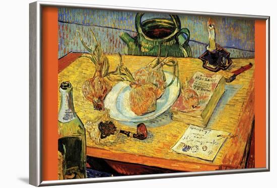 Still Life Drawing Board Pipe Onions and Sealing-Wax-Vincent van Gogh-Framed Art Print