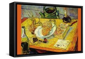 Still Life Drawing Board Pipe Onions and Sealing-Wax-Vincent van Gogh-Framed Stretched Canvas