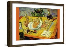 Still Life Drawing Board Pipe Onions and Sealing-Wax-Vincent van Gogh-Framed Premium Giclee Print