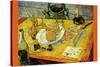 Still Life Drawing Board Pipe Onions and Sealing-Wax-Vincent van Gogh-Stretched Canvas