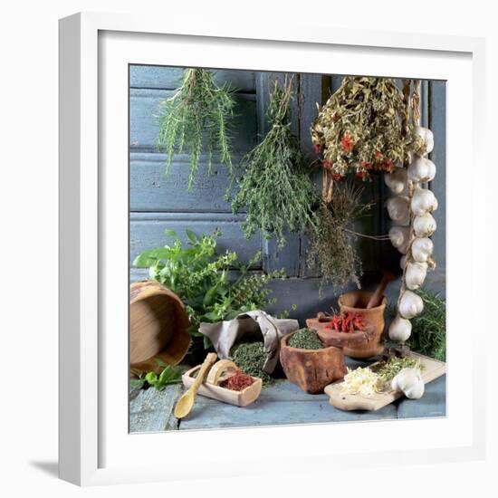 Still Life: Drying Herbs and Spices-null-Framed Photographic Print