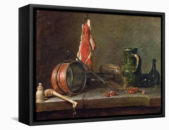 Still Life: Feast Day Menu, 1731-Jean-Baptiste Simeon Chardin-Framed Stretched Canvas