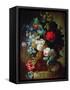 Still Life, Flowers and Bird's Nest-Jan van Os-Framed Stretched Canvas