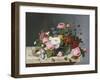 Still Life: Flowers on a Marble Topped Table-Eug?ne Boudin-Framed Giclee Print