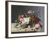 Still Life: Flowers on a Marble Topped Table-Eug?ne Boudin-Framed Giclee Print