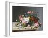 Still Life: Flowers on a Marble Topped Table-Eug?ne Boudin-Framed Giclee Print