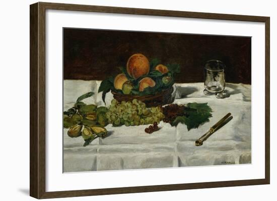 Still Life: Fruit on a Table, 1864-Edouard Manet-Framed Giclee Print