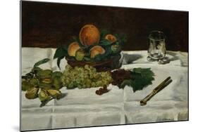 Still Life: Fruit on a Table, 1864-Edouard Manet-Mounted Giclee Print