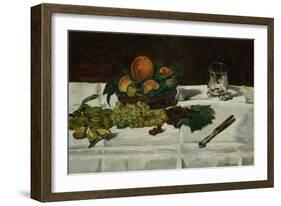 Still Life: Fruit on a Table, 1864-Edouard Manet-Framed Giclee Print