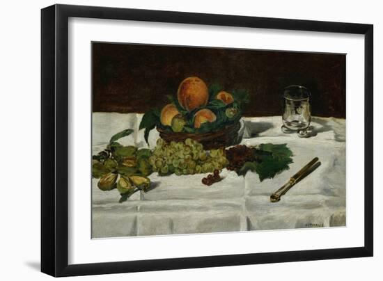 Still Life: Fruit on a Table, 1864-Edouard Manet-Framed Giclee Print