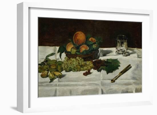 Still Life: Fruit on a Table, 1864-Edouard Manet-Framed Giclee Print