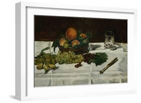 Still Life: Fruit on a Table, 1864-Edouard Manet-Framed Giclee Print