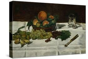 Still Life: Fruit on a Table, 1864-Edouard Manet-Stretched Canvas