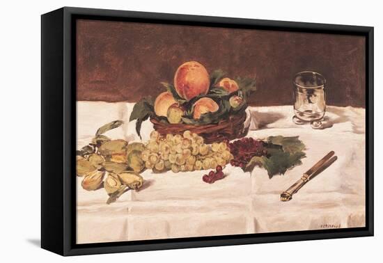 Still Life: Fruit on a Table, 1864-Edouard Manet-Framed Stretched Canvas