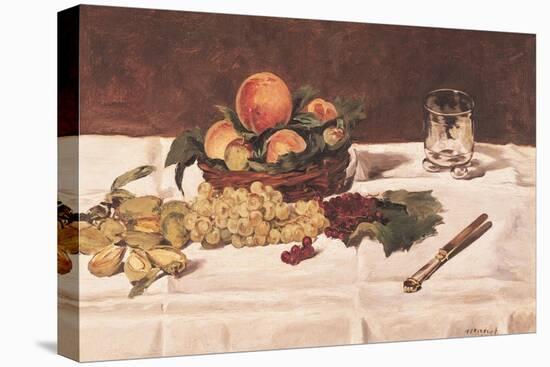 Still Life: Fruit on a Table, 1864-Edouard Manet-Stretched Canvas