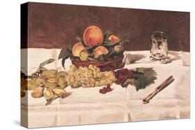 Still Life: Fruit on a Table, 1864-Edouard Manet-Stretched Canvas